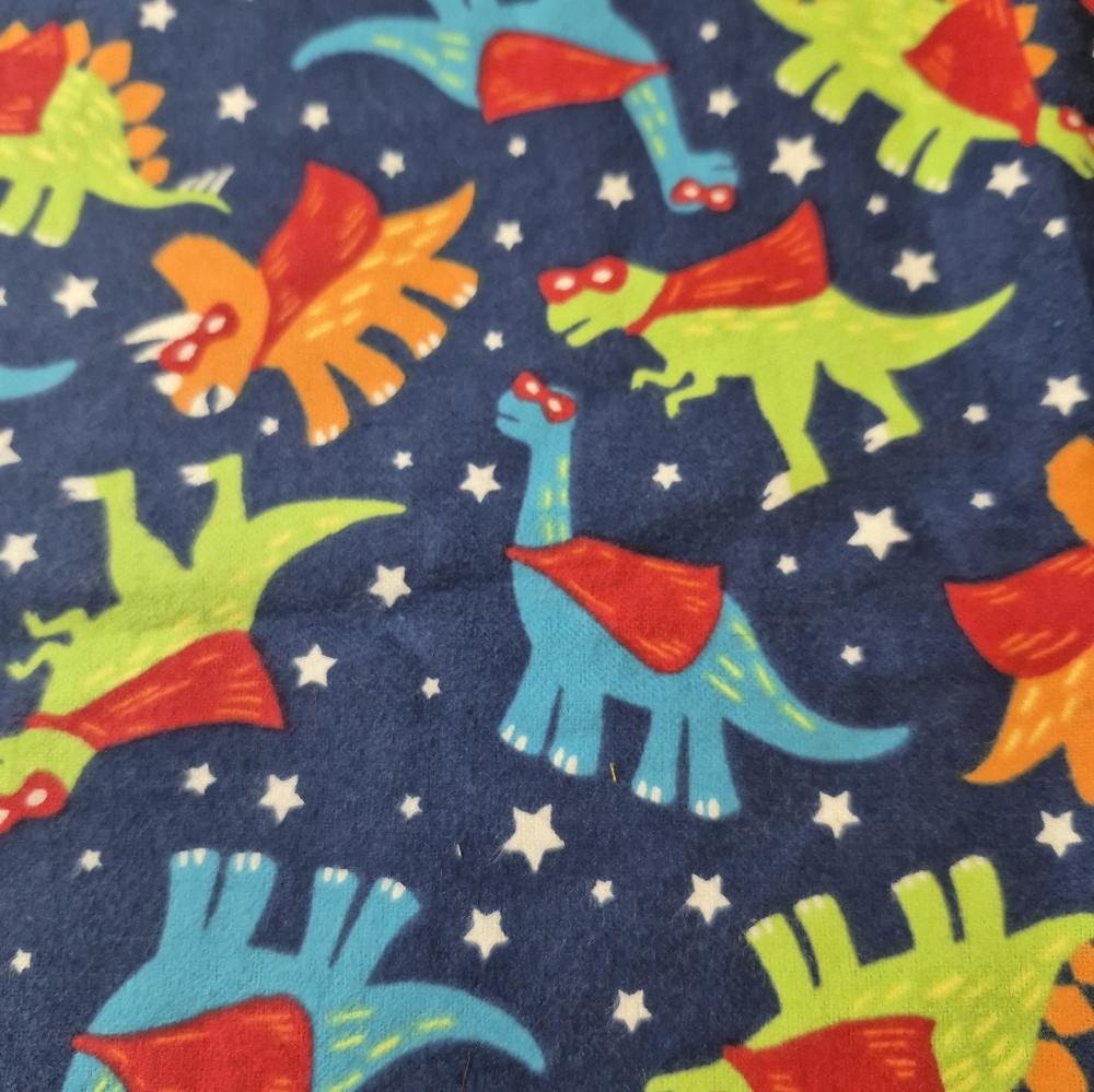 Flannel Dinosaur Fabric Remnant 15x42 Kids Craft Sewing Quilt